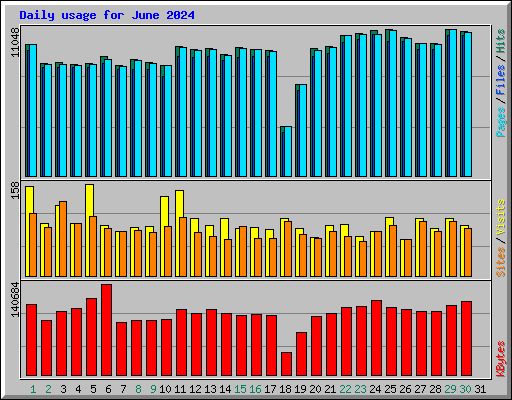 Daily usage for June 2024