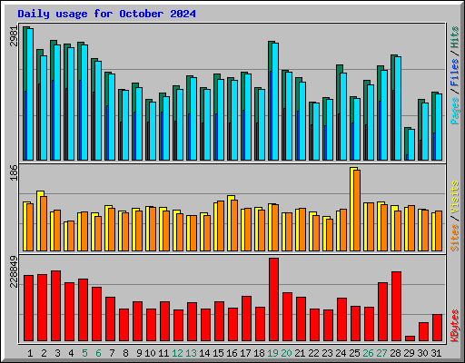 Daily usage for October 2024