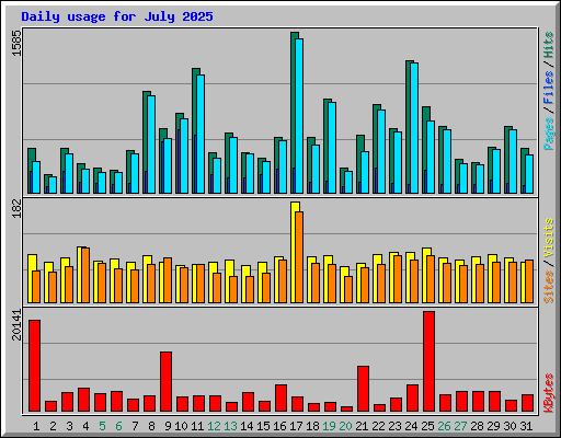 Daily usage for July 2025
