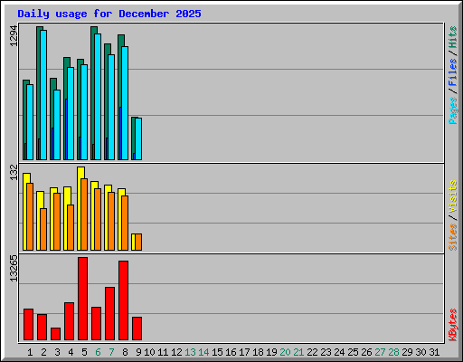 Daily usage for December 2025