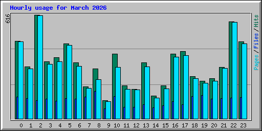 Hourly usage for March 2026