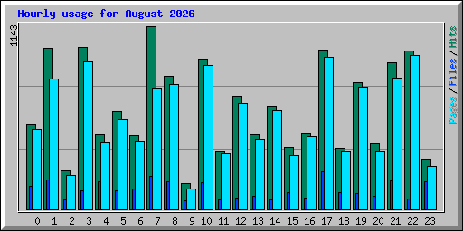 Hourly usage for August 2026