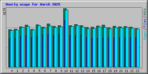 Hourly usage for March 2025