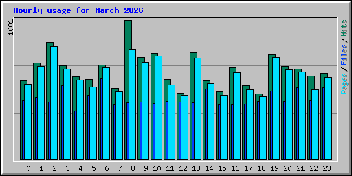 Hourly usage for March 2026